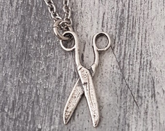 Scissors Necklace - Silver Bronze Scissors Necklace, Scissor Necklace, Cosmetologist Gift , Sewing Gift, Gift for Hair Stylist