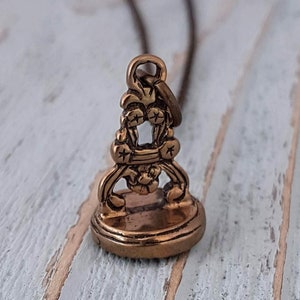 Bee Wax Seal Stamper Necklace: Bronze Insect Pendant, Usable Seal Stamp