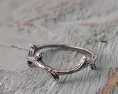 Silver Twig Ring, Thorn Ring, Branch Ring, Woodland Jewelry, Woodland Ring, Silver Thorn Ring, Silver Branch Ring, Stacking Ring, Mid Ring