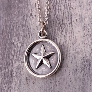 Silver Star Necklace, Custom Text Necklace, Personalized Silver Necklace, Star Jewelry, Gift for Girl, Birthday Gift for Her, Simple Star image 1