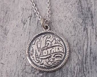Mother Sterling Silver Love Token Necklace Love Token Coin Necklace Mothers Day Gift Mothers Day Necklace Gwen Delicious Baby