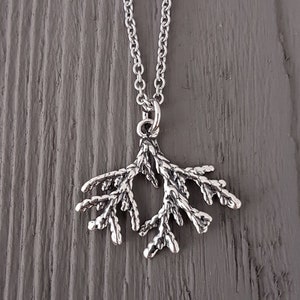 Cedar Necklace Cedar Jewelry Organic Natural Necklace Silver White Bronze image 1