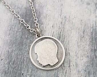 Boy Silhouette Necklace - Customized Son Necklace - Personalized Mother's Necklace - New Mom Gift - Mother's Gift - Sterling Silver