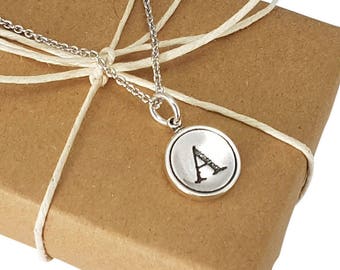 Personalized Necklace Mothers Day Gift for Mom Sterling Silver Letter Charm Initial mom girlfriend Personalized Jewelry Engraving Available
