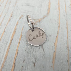 Silver Stainless Steel Blanket Tag – 25 mm Circle - Personalized Custom Engraved Horse Name Tag for Tack, Bridles, or Equestrian Gear