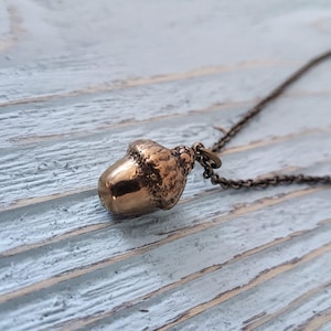 Bronze Acorn Necklace: Handmade Woodland Jewelry
