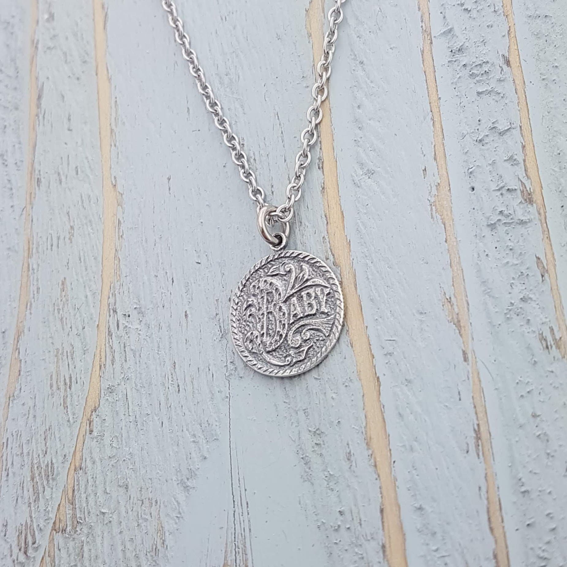 Baby Sterling Silver Love Token Necklace Love Token Coin | Etsy