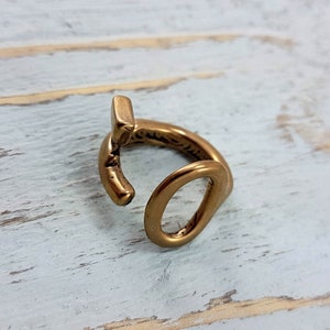 Bronze Skeleton Key Bypass Adjustable Ring Gwen Delicious Jewelry Design image 1