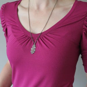 Eikenbladketting - zilver wit brons, uniseks ketting, op bos geïnspireerd cadeau, natuurlijke hanger, cadeau voor leraar
