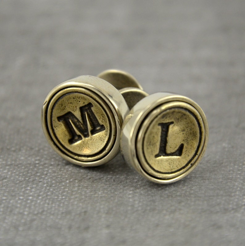 Personalized Initial Cuff Links Initial Letter Cufflinks Grooms Gift All letters avaliable, Customized letters, customizable jewelry image 5