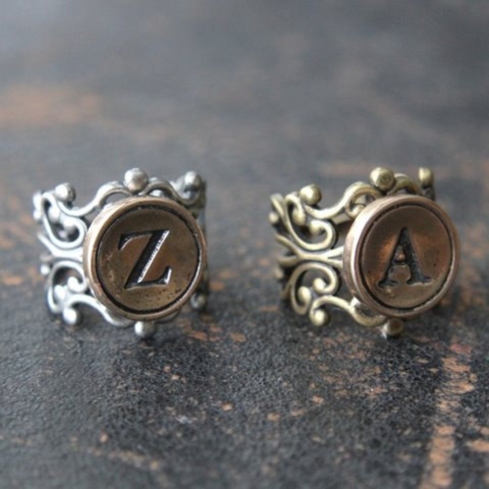 Custom Initial Ring Etsy