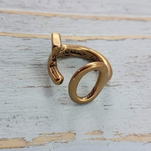 Bronze Skeleton Key Bypass Adjustable Ring Gwen Delicious Jewelry Design image 2