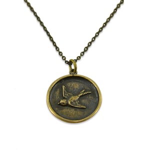 Bronze Sparrow Necklace: Personalized Bird Charm, Gwen Delicious Jewelry