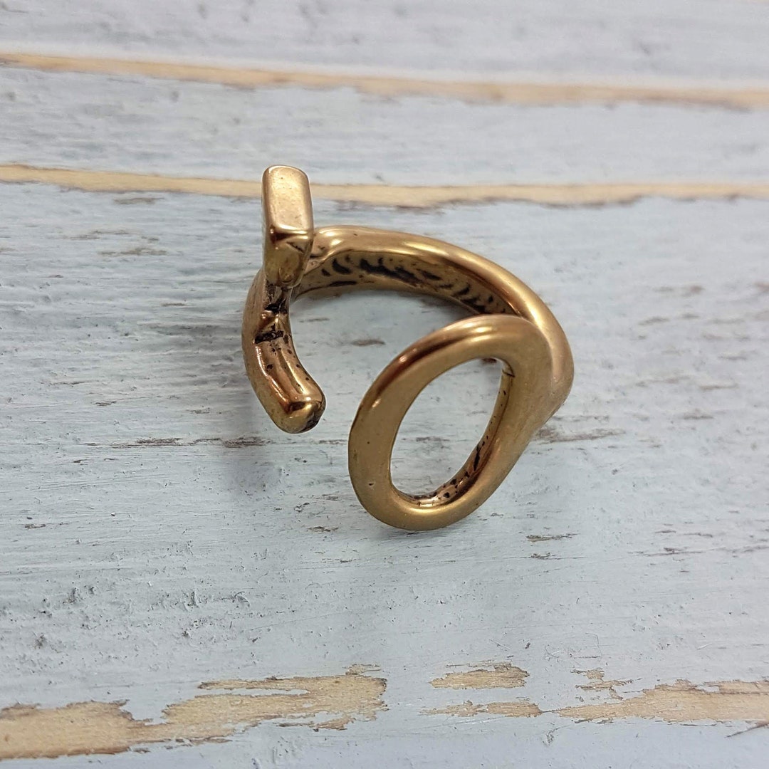 Gold Skeleton Key Ring, Adjustable Key Ring, Skeleton Key Jewelry