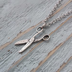 Silver Scissors Necklace, Sterling Silver Scissors Necklace, Scissor Necklace, Cosmetologist Gift , Sewing Gift, Gift for Hair Stylist