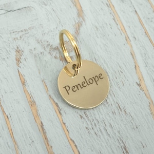 Gold Brass Blanket Tag – 25 mm Circle - Personalized Engraved Horse Name Tag for Tack, Halters, or Barn Gear Custom Equestrian Gift