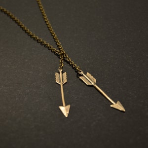 Arrow Necklace Double Arrow Bronze Lariat Necklace Gwen Delicious Jewelry Designs image 4