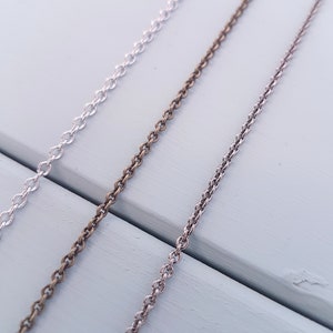 Replacement Chain, Replacement Necklace, Chain Only, 2mm Soldered Link, 16 to 32 Inches, Gunmetal, Antique Bronze, Silver Stainless Steel image 4