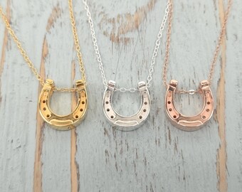 Handgemachte Sterling Silber Hufeisen Kette: Handgemachte Glücksbringer
