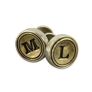 Personalized Initial Cuff Links Initial Letter Cufflinks Grooms Gift All letters avaliable, Customized letters, customizable jewelry image 2
