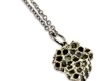 Honey Bee Comb Silver White Bronze Necklace - Bee