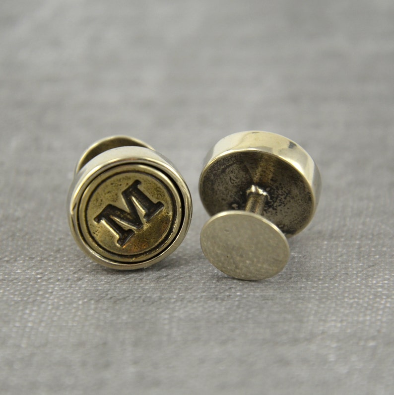 Personalized Initial Cuff Links Initial Letter Cufflinks Grooms Gift All letters avaliable, Customized letters, customizable jewelry image 6