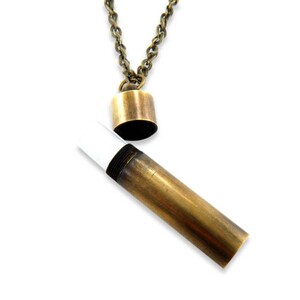 Secret Message Brass Necklace Letter Capsule Container Secret Stash Personalised Pendant Multiple Chain lengths Available image 3