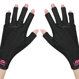 Uv gloves for gel manicures - Women UPF 50+ Gloves - Hand protection from Uv or Led Nail Lamps - Tested in a US lab to ensure protection