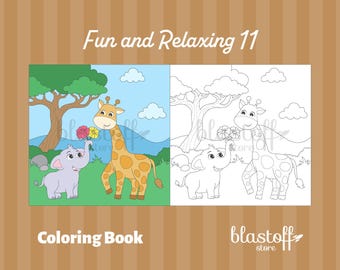 Animal Coloring Pages PDF – 6 Printable Sheets for Kids | Farm & Jungle Theme | Cute Animal Coloring Book | Instant Digital Download