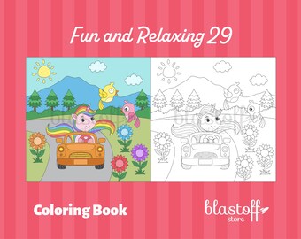 Unicorn Coloring Pages PDF – 6 Printable Fantasy Sheets for Kids, Magical Rainbow Unicorn Art, Digital Download for Coloring Book