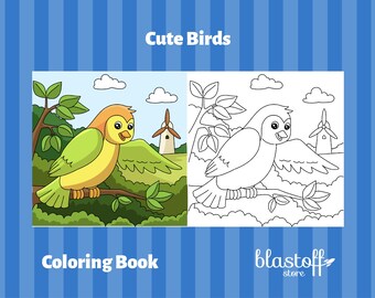 Cute Bird Coloring Pages PDF – 6 Printable Animal Sheets for Kids | Forest Birds, Nests, Birdhouse & Chicks | Fun and Easy Art