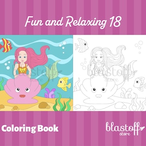 Mermaid Coloring Pages for Kids – 6 Underwater Printable Sheets | Cute Digital Coloring Book PDF | Instant Download
