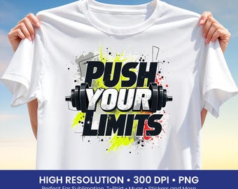 Gym Motivation Png, Fitness Quote Png, Workout Png Design, Gym Tshirt Png, Instant Download, DTF