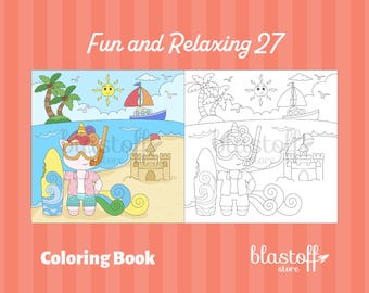 Cute Animals & Ocean Coloring Pages – 6 Printable Sheets for Kids, Instant PDF Download, Fun Art Book, Underwater, Unicorn, Dino