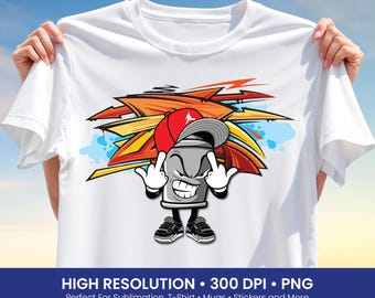 Graffiti Spray Png, Street Art Character Png, Urban Graffiti Design Png, Cartoon Spray Can Png, T Shirt Png, Sublimation Design, DTF