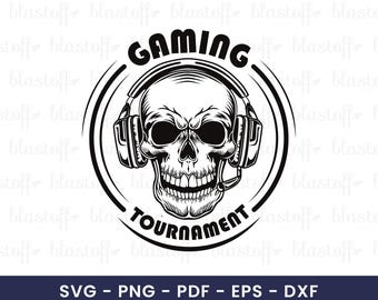 Gaming Skull Tournament SVG – Gamer Headset Skull Design for T-shirt, Mug, Tote Bag, Sticker | Gamer Sublimation & Vinyl Cutting File