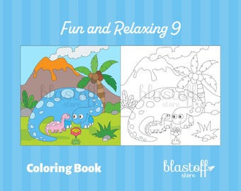 Dinosaur Coloring Pages – 6 Fun Printable PDF Sheets for Kids | Prehistoric Animal Coloring Book | Instant Digital Download, Relaxing Book