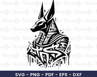 Anubis Graffiti SVG – Egyptian God Vector Art for Cricut, Sublimation, Stickers, Tattoos, T-Shirts & Street Style Projects