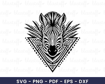 Tribal Zebra SVG – African Animal Clipart for T-Shirt Printing, Cricut Crafts & Sublimation Design, Tribal Zebra Tattoo Design