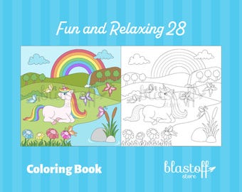 Unicorn Coloring Pages for Kids – 6 Magical Printable Sheets, Rainbow & Fantasy Theme, PDF Digital Download, Cute Art Book