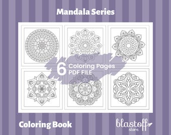 Mandala Coloring Pages PDF – 6 Printable Mindfulness Designs for Adults | Relaxing Art Therapy Activity | Intricate Zen Patterns