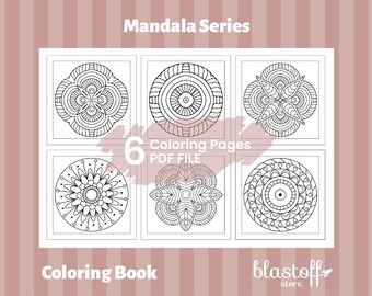 Mandala Coloring Pages PDF – 6 Printable Geometric Mandala Designs for Adults | Simple Zen Patterns | Relaxation Art Therapy