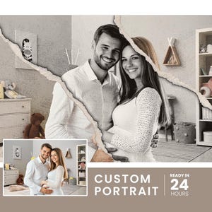 Custom Paper Torn Effect Portrait: Personalized Photo to Digital Art (Digital Download
