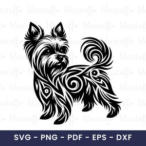 Yorkie Dog SVG – Tribal Yorkshire Terrier Clipart for T-Shirts, Sublimation Projects & Cricut Crafts, Cute Dog Tattoo Design