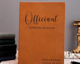 Personalized Officiant Journal, Leather Officiant Notebook, Officiant Gift, Officiant Proposal, Officiant Book for Wedding Day, Pastor Gifts
