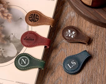 Gegraveerde magnetische bladwijzer, aangepaste lederen magneet boekclip, boekaccessoires voor hem of haar, verjaardagscadeau voor boekenliefhebbers, cadeau voor vriend