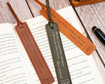 Personalized Leather Bookmark, Custom Quote Bookmark, Custom Text Bookmark, Favorite Quote, Gift for Readers, Handmade Bookmark Gift