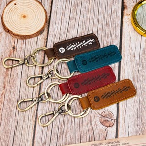 Personalized Spotify Code Keychain, Scannable Music Code Keyring, Leather Keychain, Wedding Song Gift, Music Lover Gift, Anniversary Gift