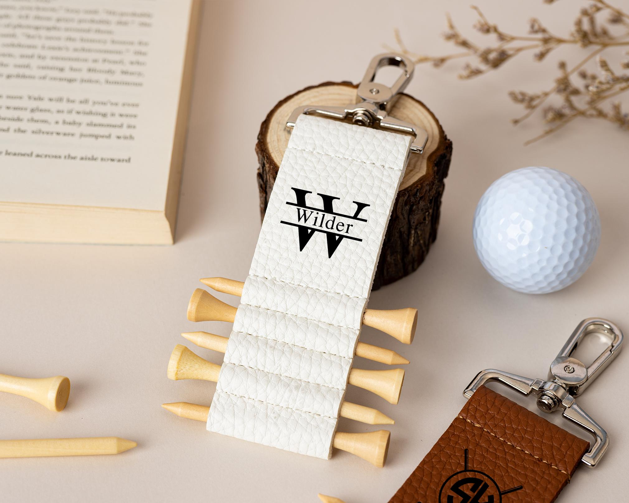 Custom Leather Golf Bag Tag, Personalized Lettered Golf Holder ...