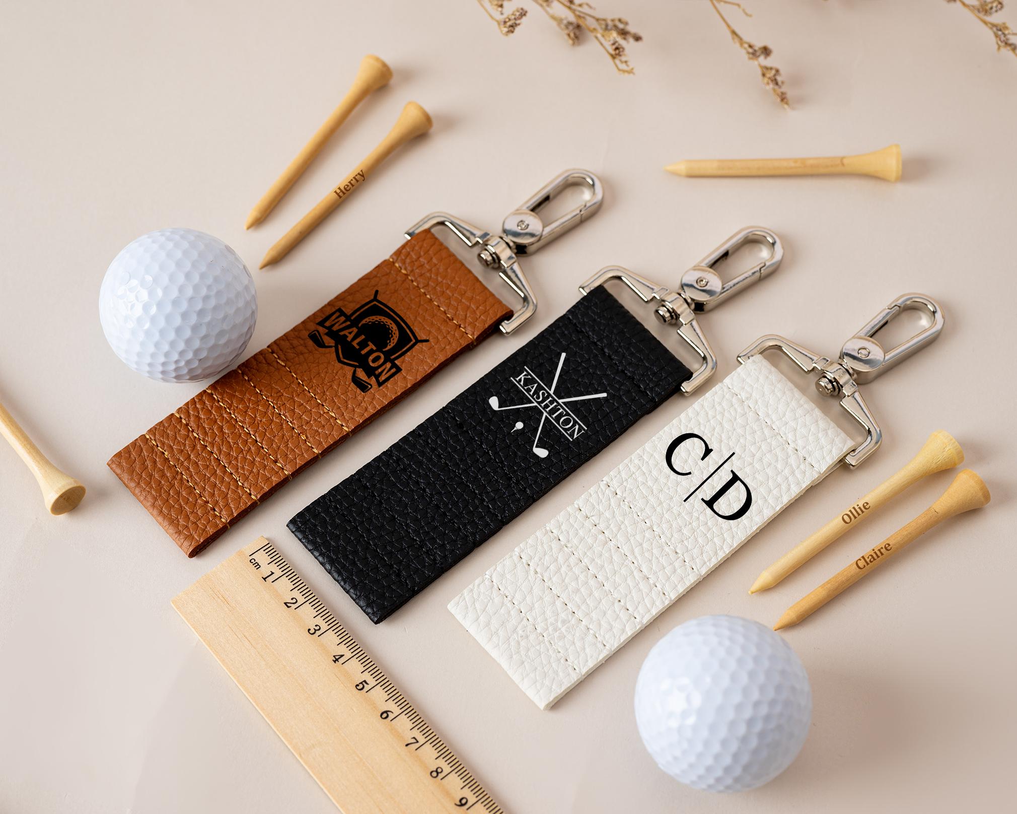 Custom Leather Golf Bag Tag, Personalized Lettered Golf Holder ...